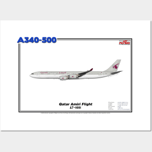 Airbus A340-500 - Qatar Amiri Flight (Art Print) Posters and Art